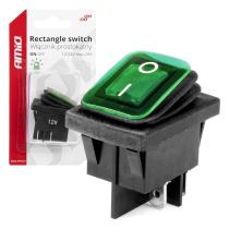 AMIO ACCESORIOS 03090 - INTERRUPTOR RECTANGULAR VERDE (ILUMINADO) 12/24V 20A ON/OFF