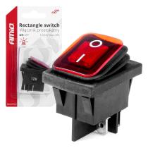 AMIO ACCESORIOS 03092 - INTERRUPTOR RECTANGULAR ROJO (ILUMINADO) 12/24V MAX 20A ON/O